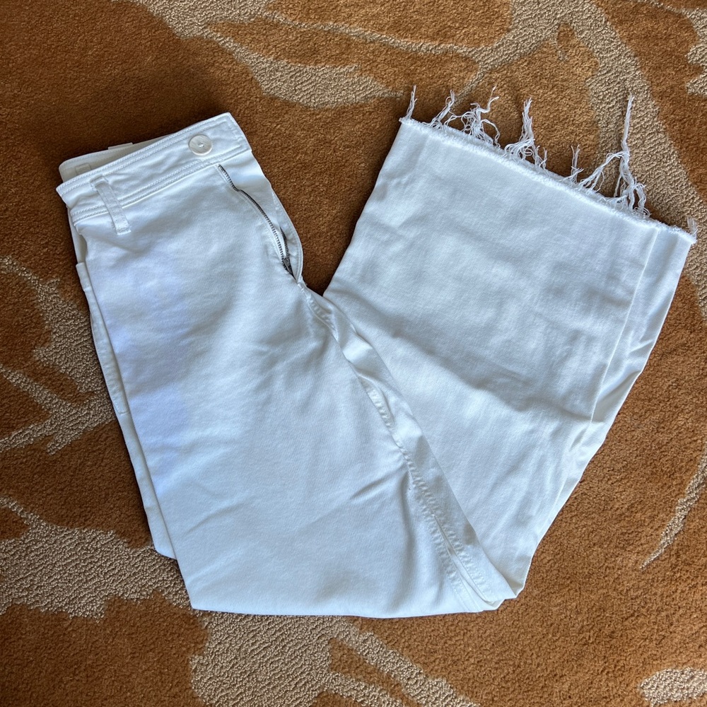 Zara White Flare Wide Leg Jeans